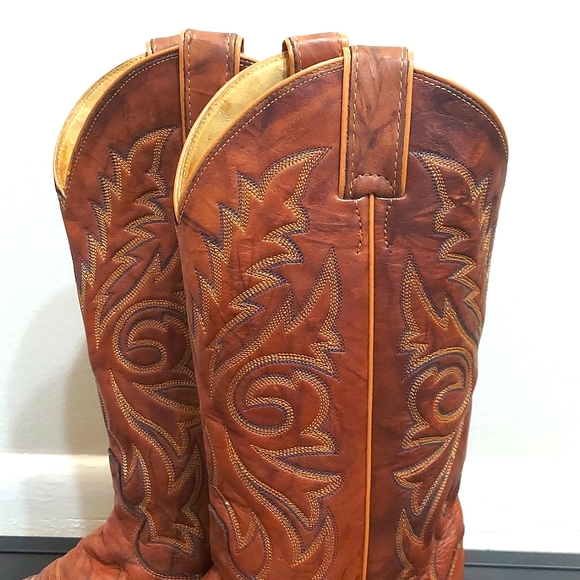 Size 7 D Justin's 1560 Leather Pointed Toe Cowboy Western Boots Men's - Picture 6 of 8